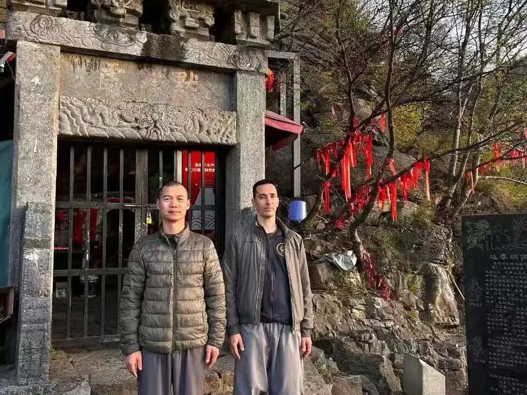 International students visiting an ancient temple site near Shaolin