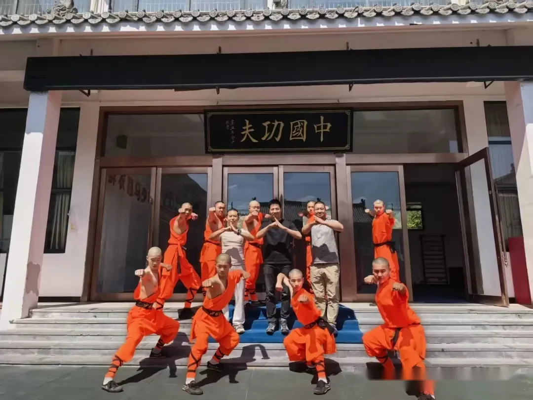 Shaolin Zhongwu warrior monks demonstrating kung fu for Wei Wei
